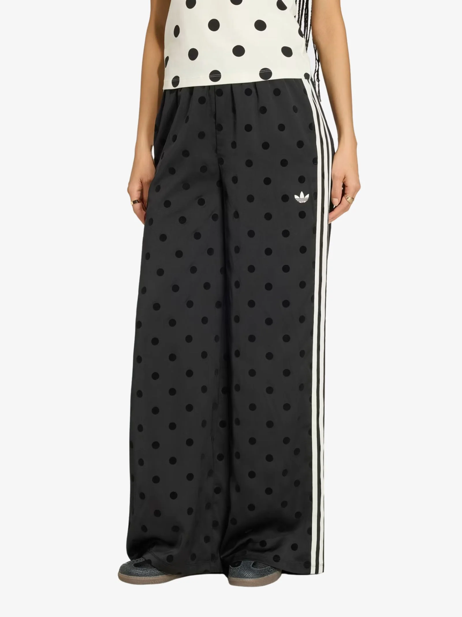 Satin Polka Dots Wide Leg Pant