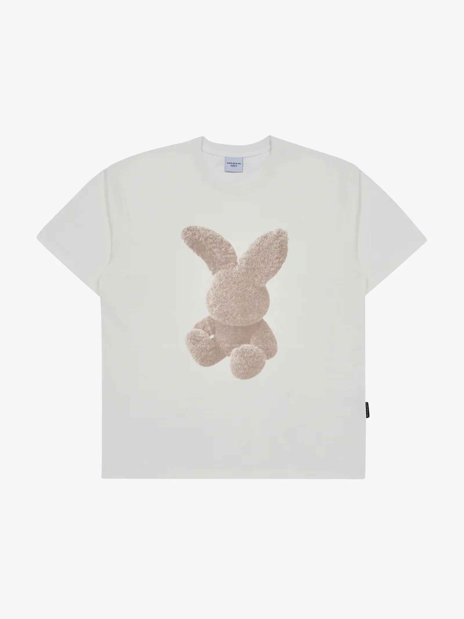 Cream Fuzzy Rabbit Short Sleeve T-Shirt