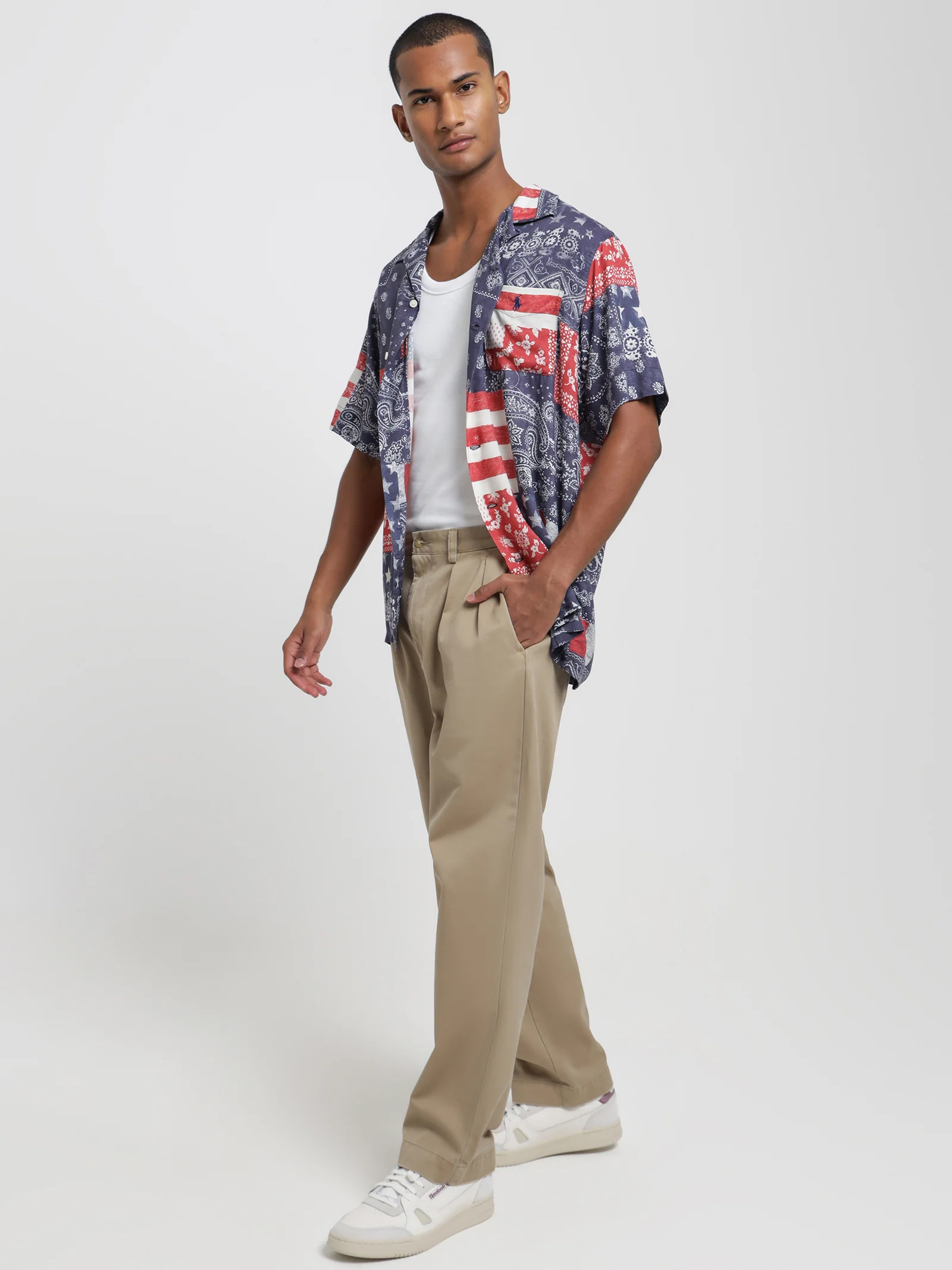 Bandana Patchwork Print Vacation Shirt - Image 4