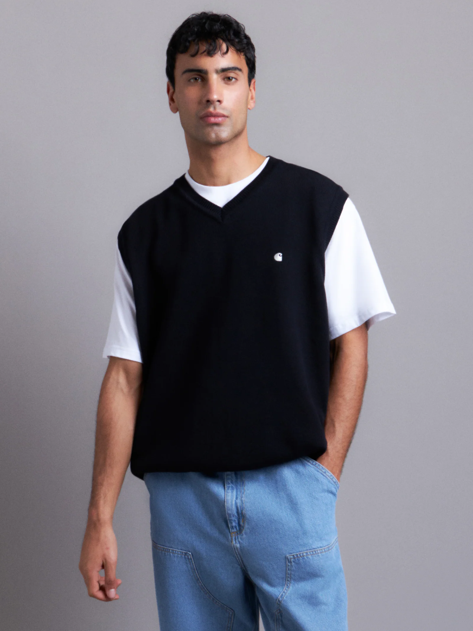 Carhartt Madison Vest Sweater - Black/Wax