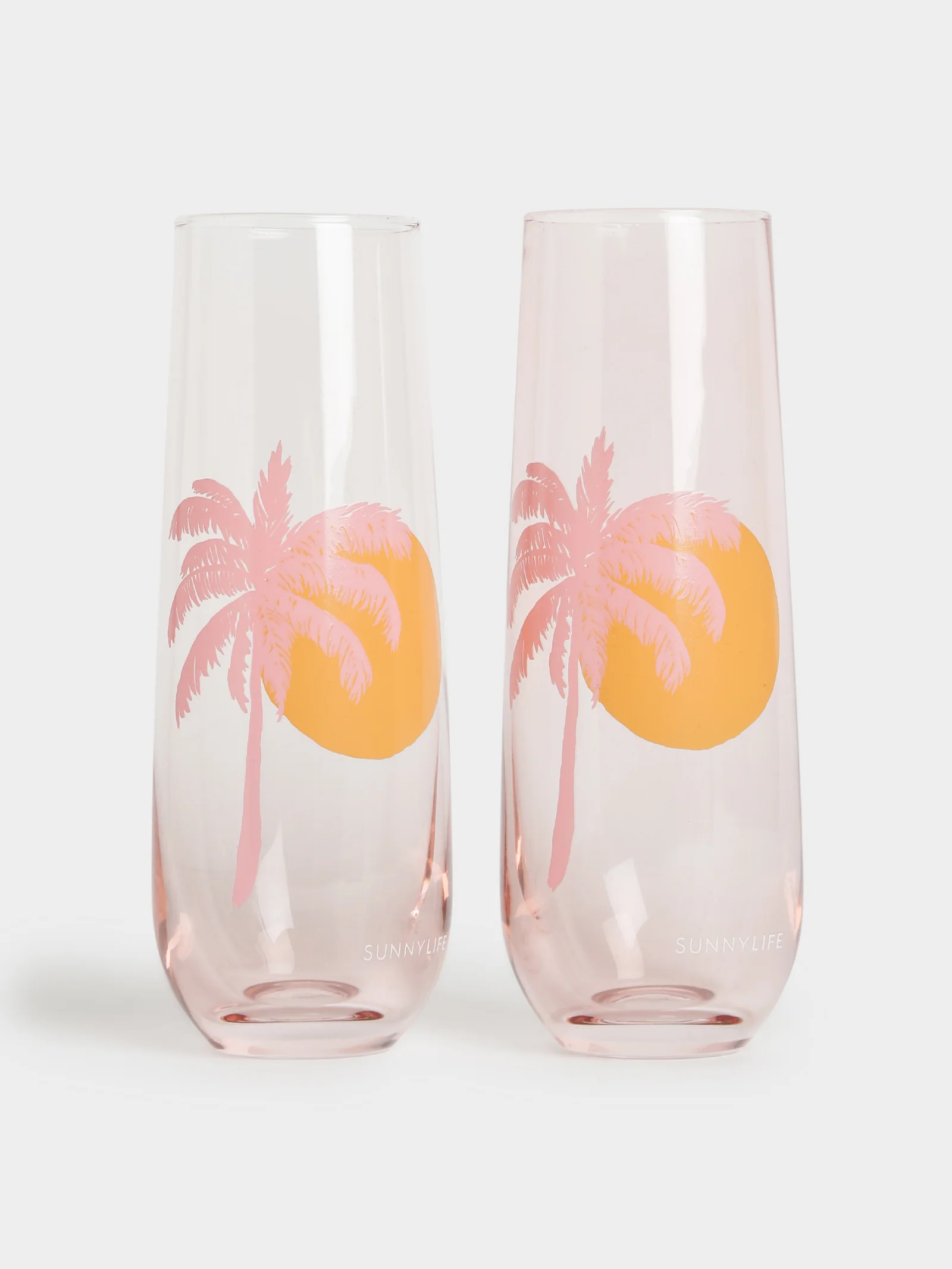 Cheers Stemless Glass Champagne Flutes