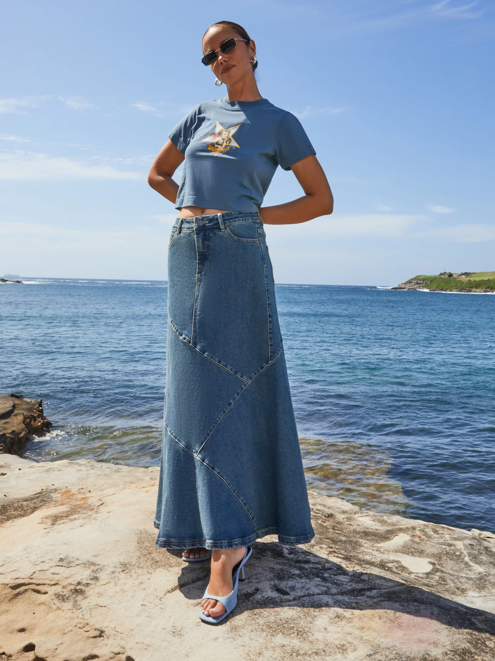 Crossroads Denim Maxi Skirt
