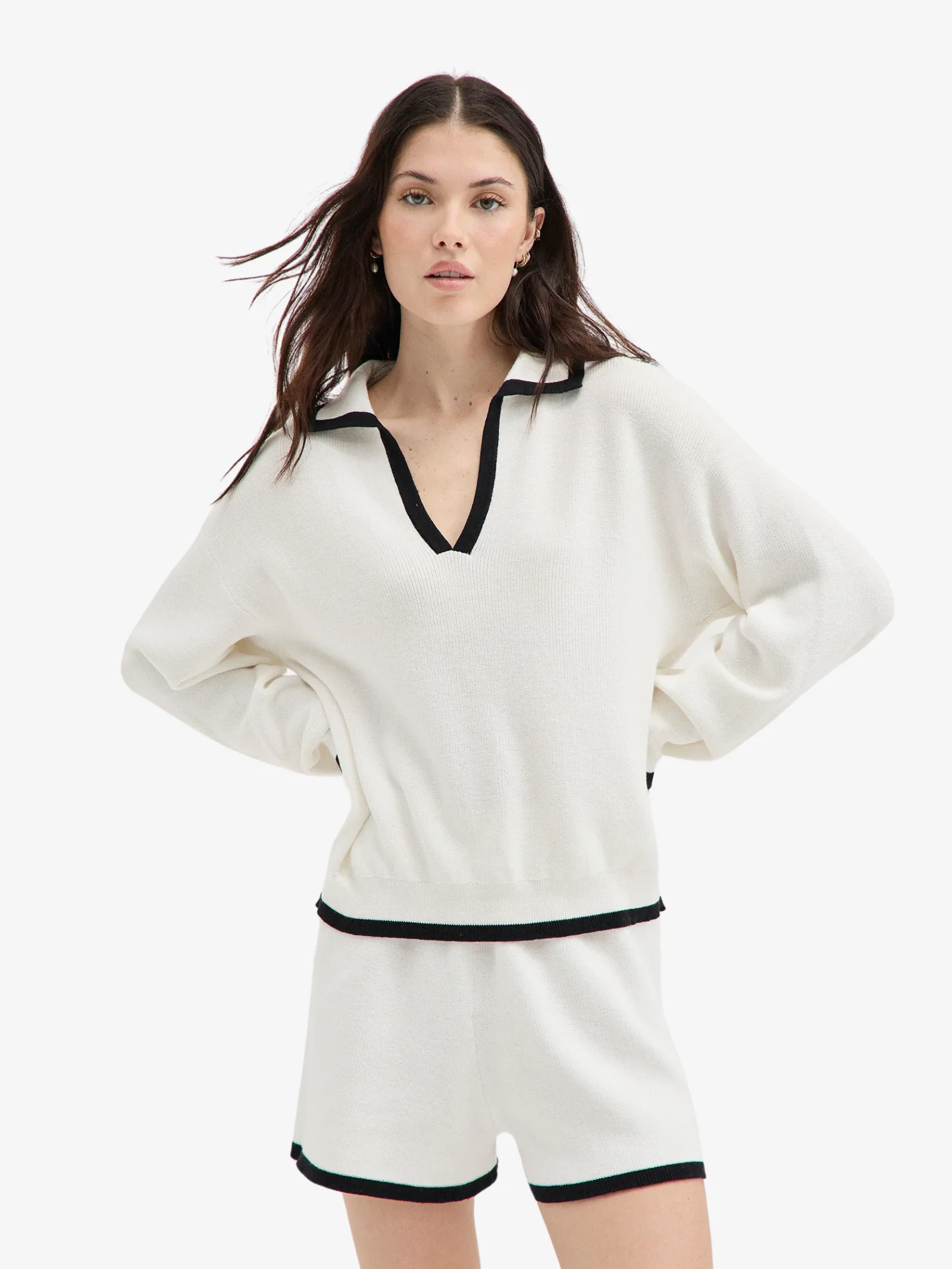 Contrast Polo Knit