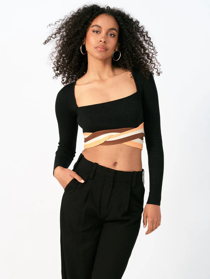 Inertia Long Sleeve Knit Crop Top