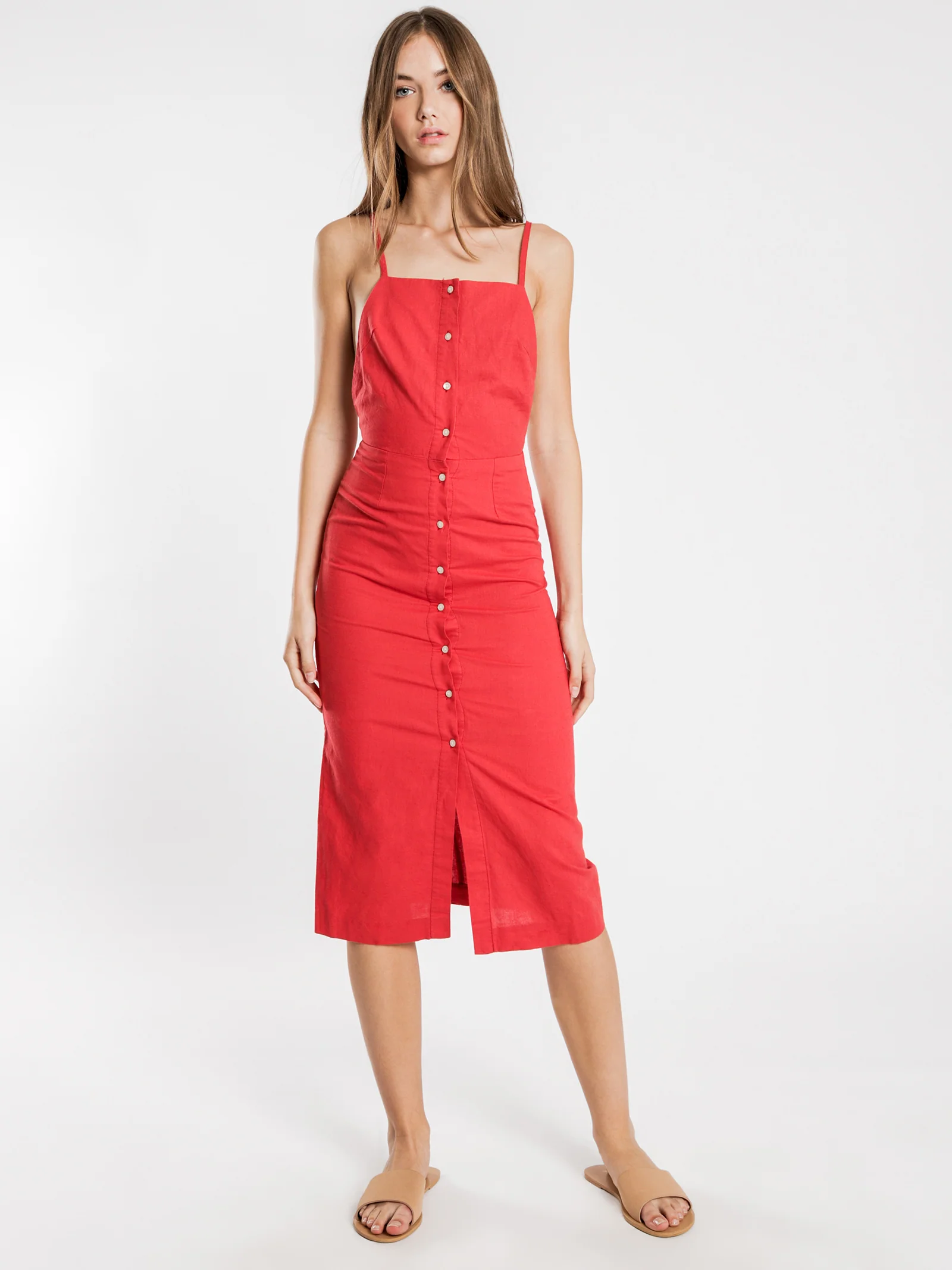 Isla Linen Midi Dress