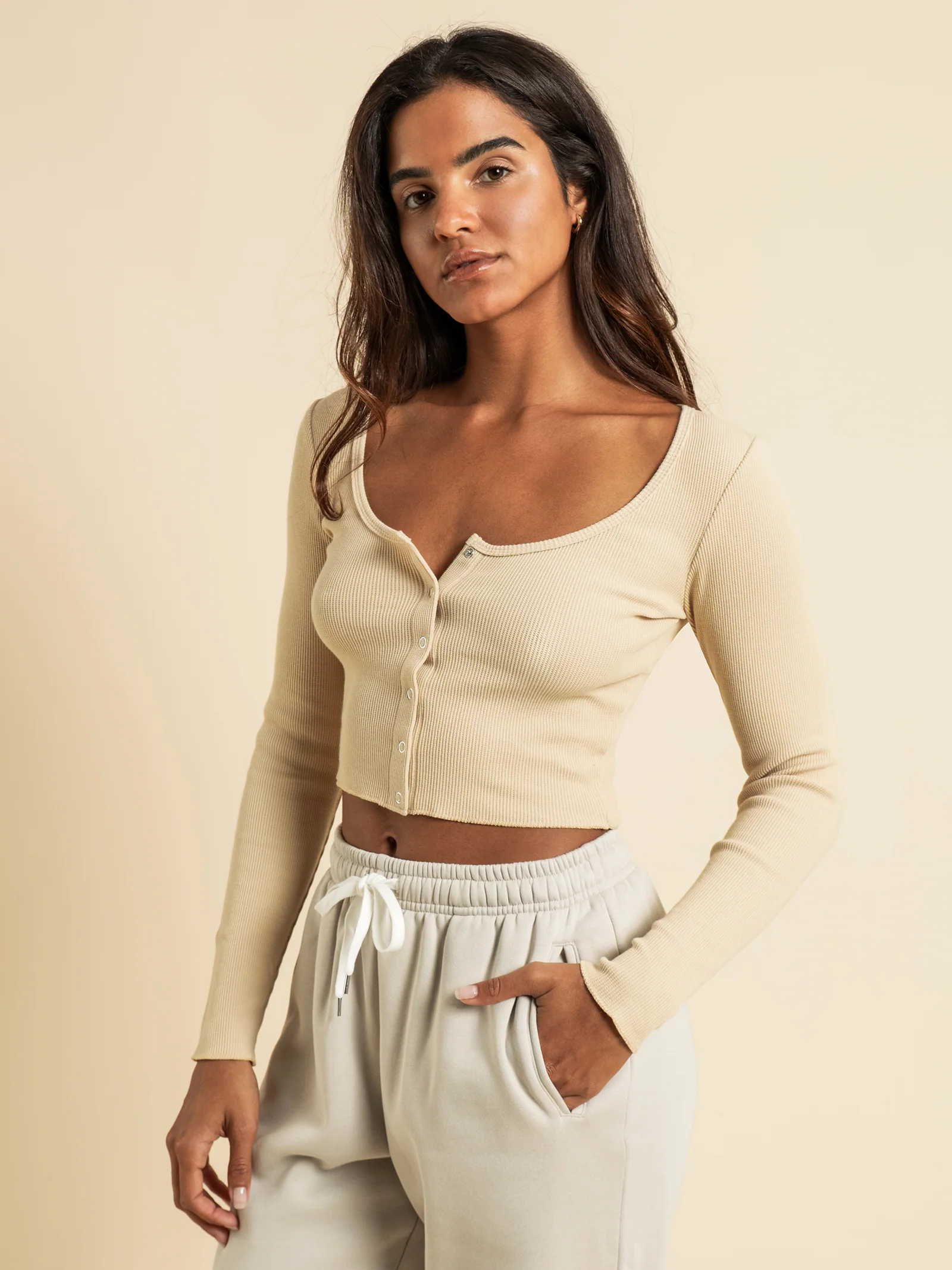 Kaia Waffle Long Sleeve T-Shirt