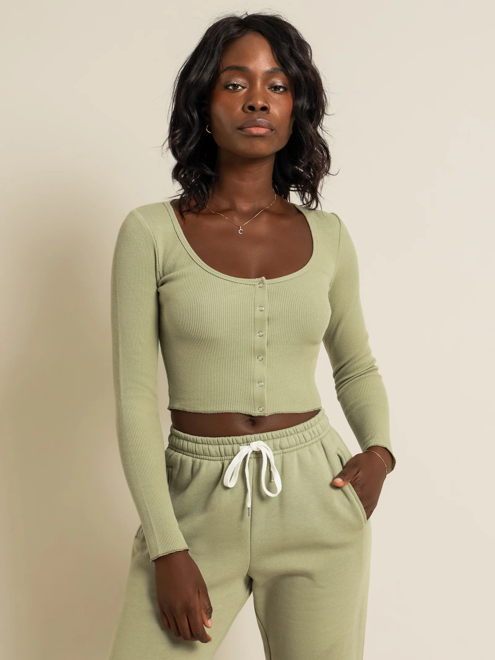 Kaia Waffle Long Sleeve T-Shirt