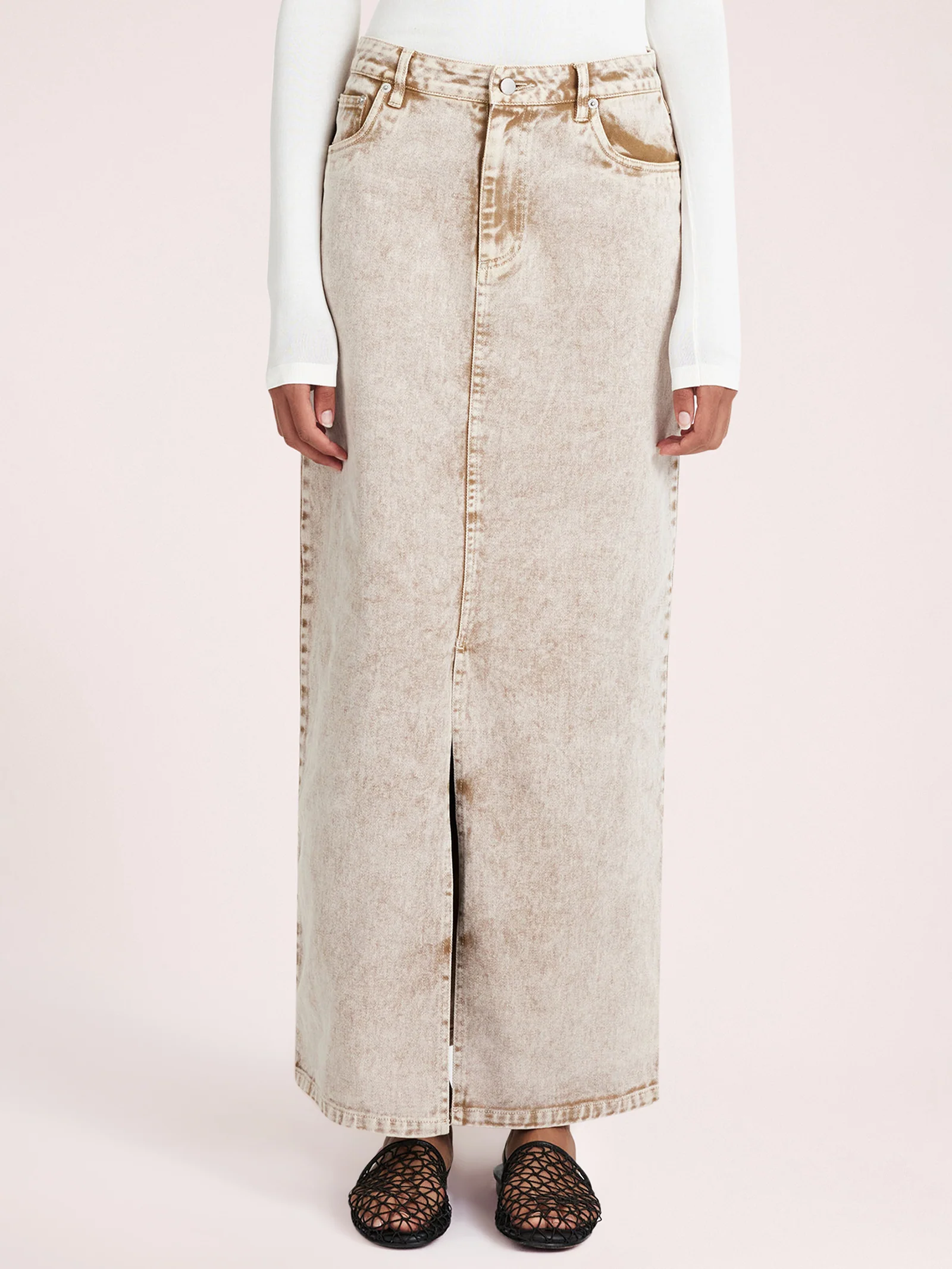 Kollins Denim Midi Skirt