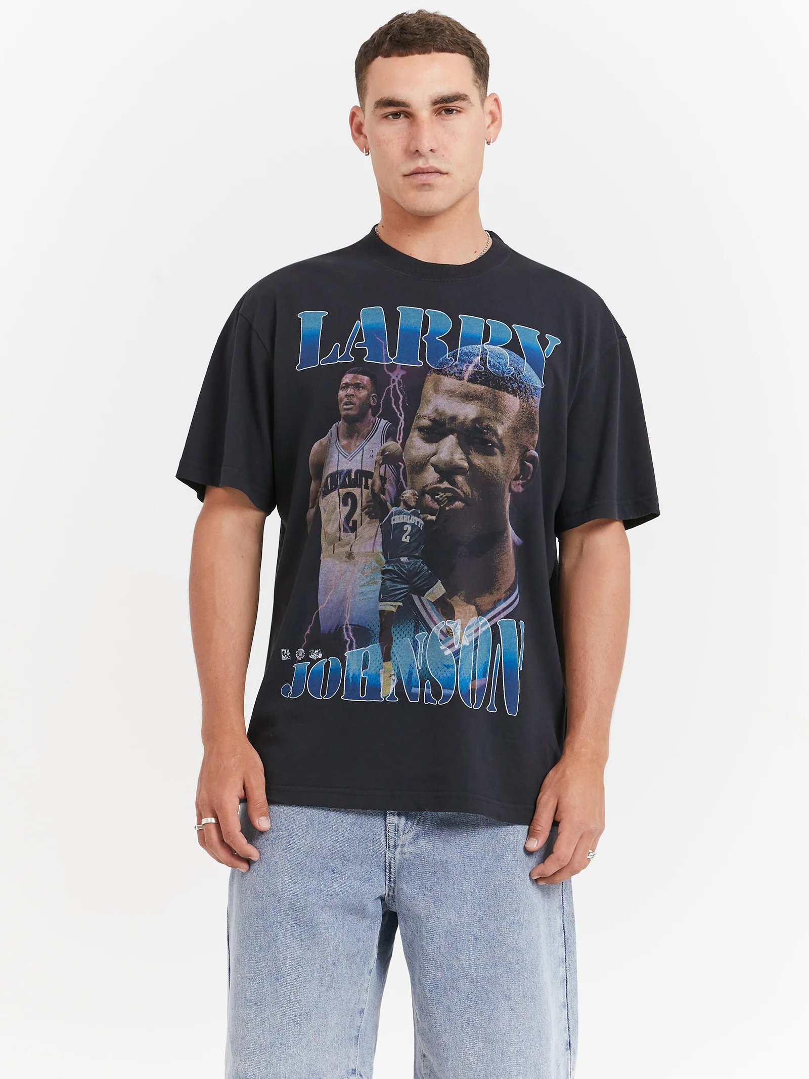 Larry Johnson Charlotte Hornets Player & Stats T-Shirt