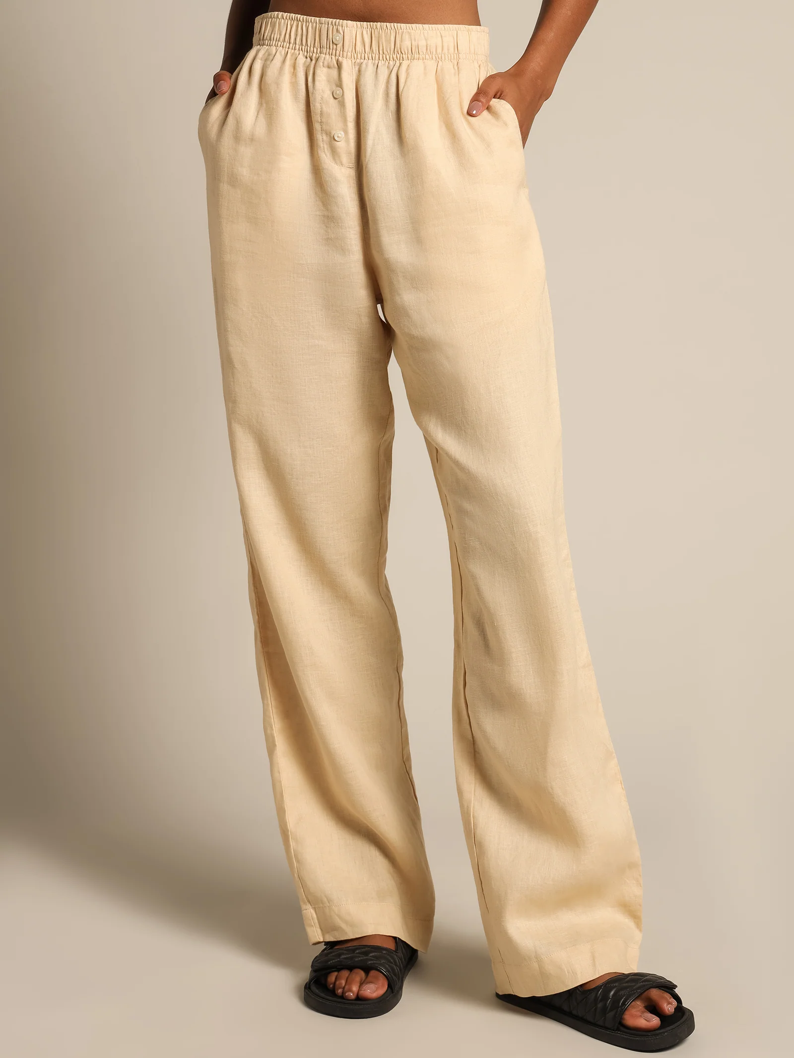 Linen Lounge Crop Pants