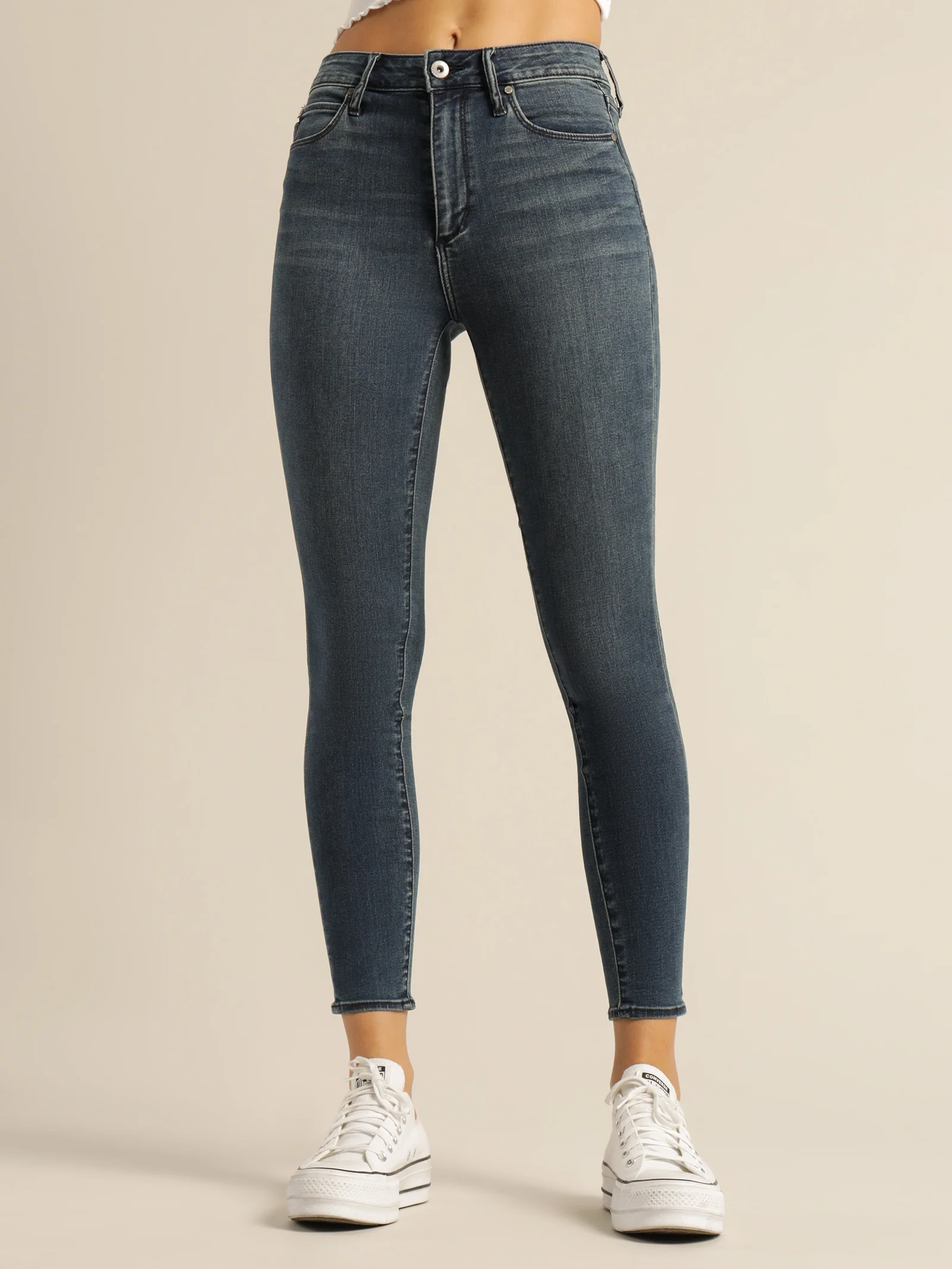 Lisa High-Rise Skinny Ankle-Hugger Jeans
