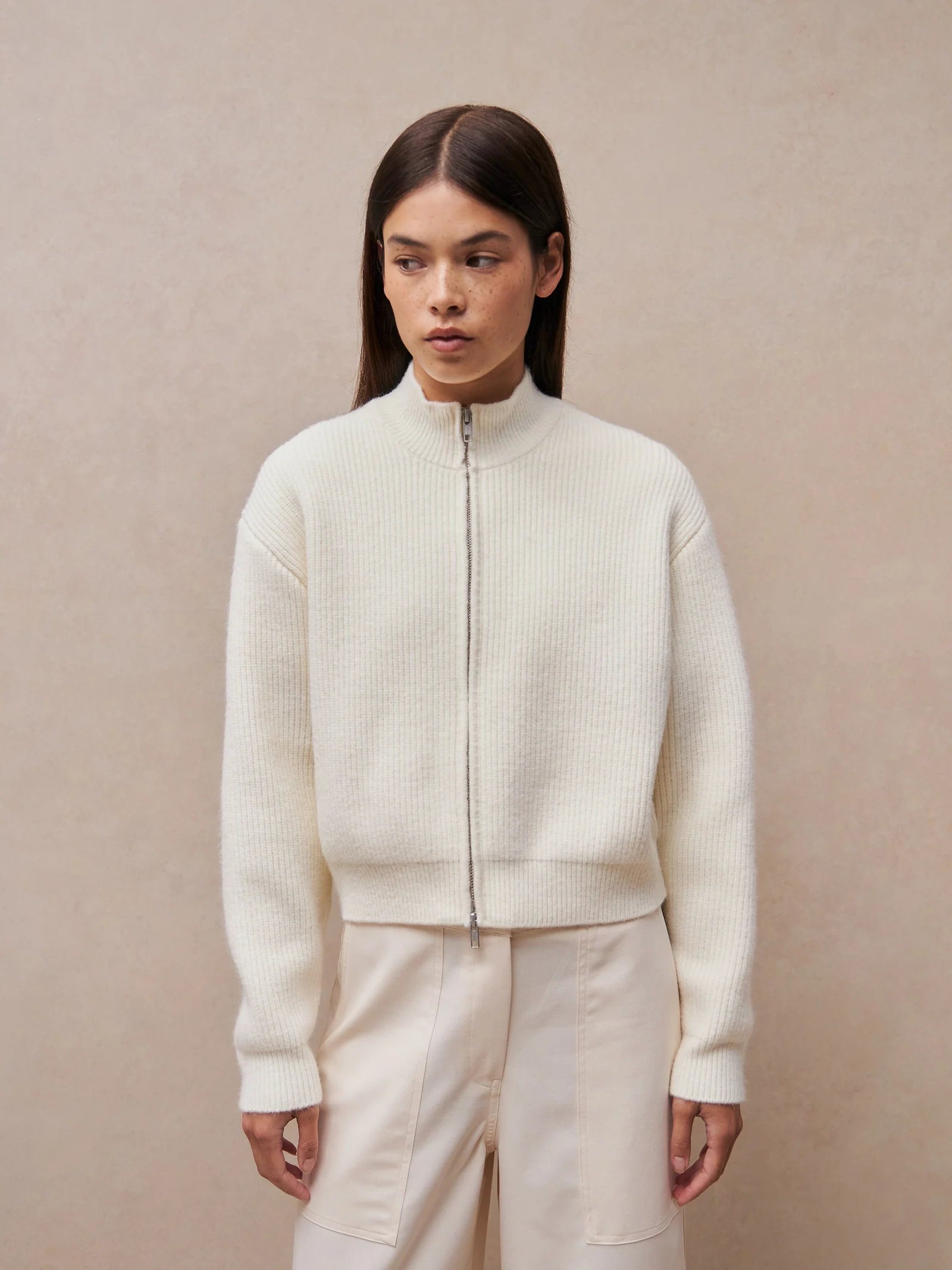 Relaxed Zip Front Knit