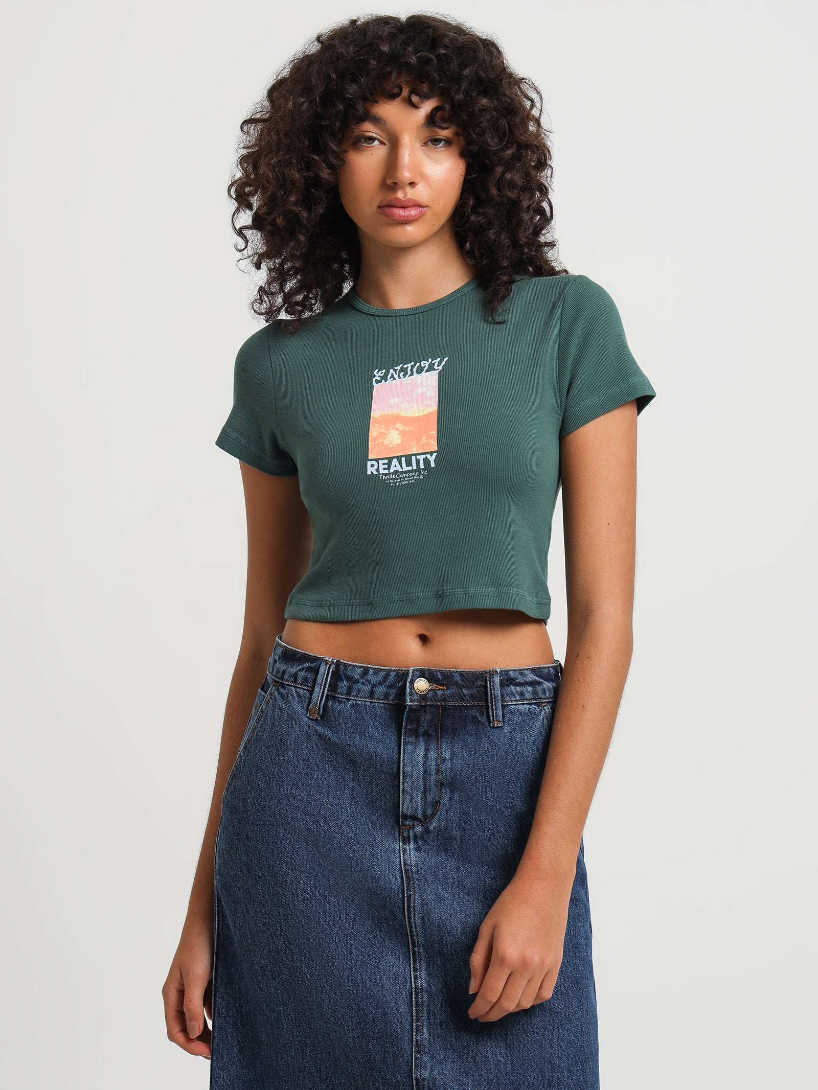 Mushroom Reality Baby Crop T-Shirt