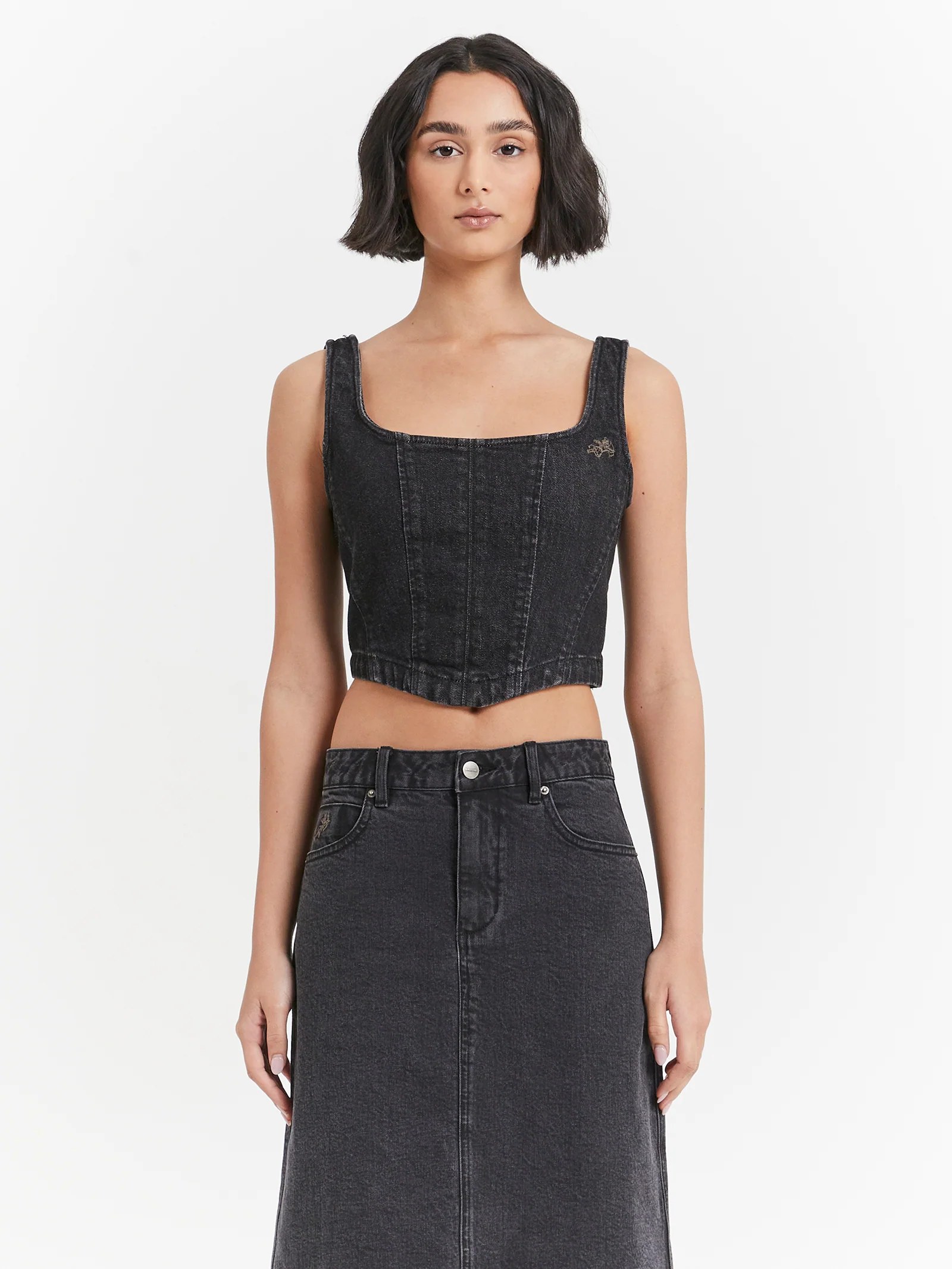 Mysteries Denim Corset Top