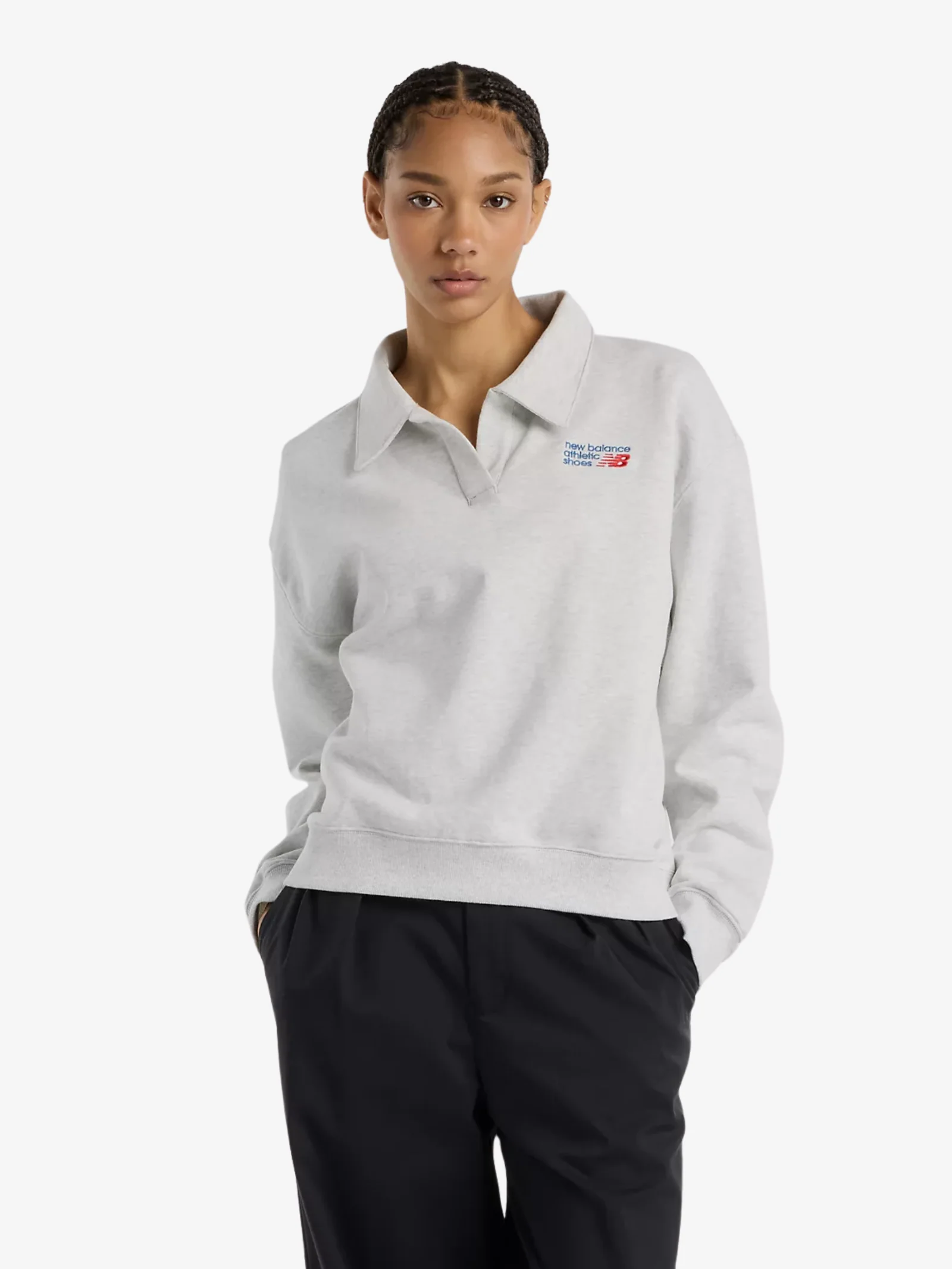 French Terry Polo Sweatshirt