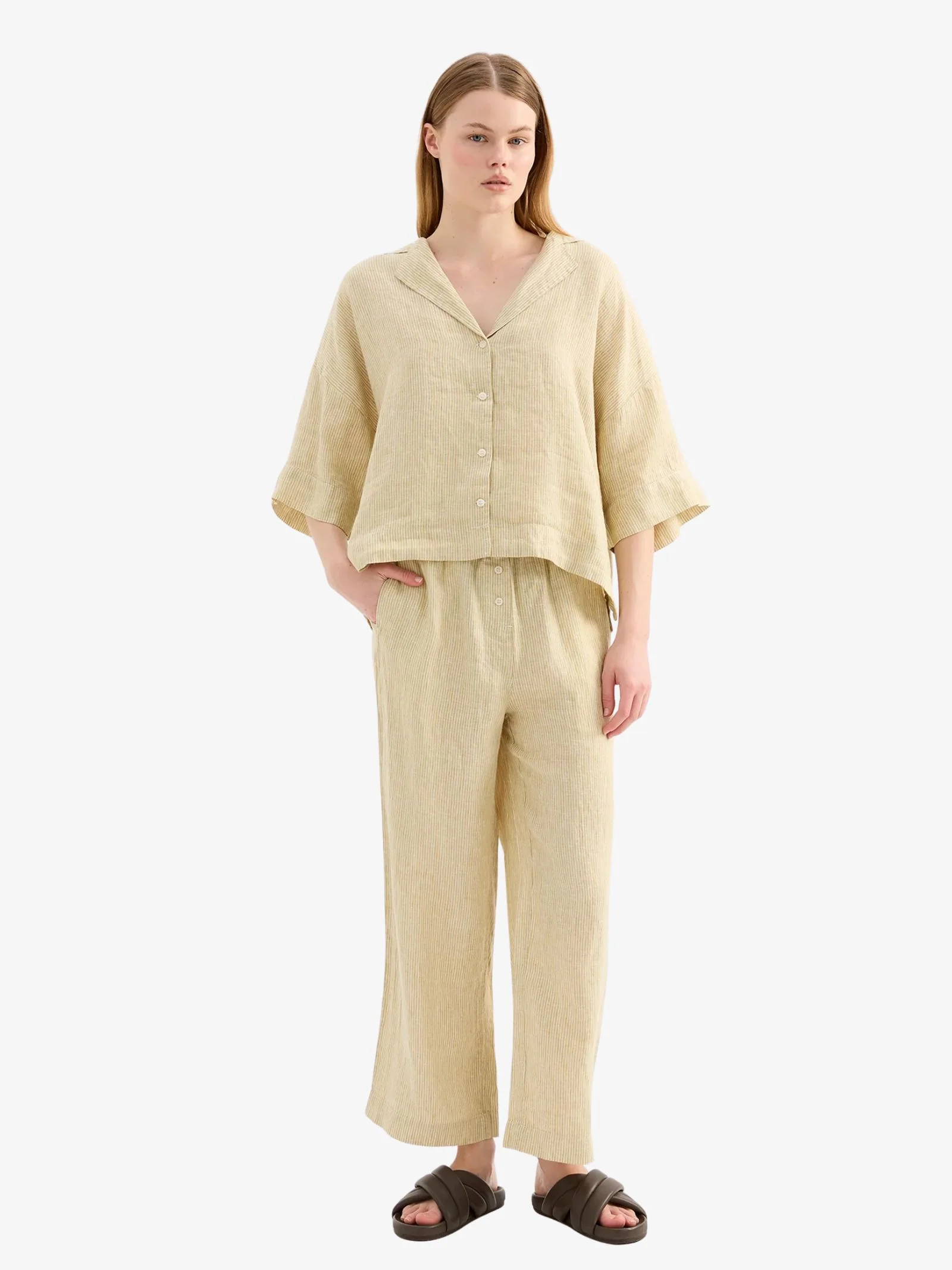 Lounge Stripe Linen Shirt