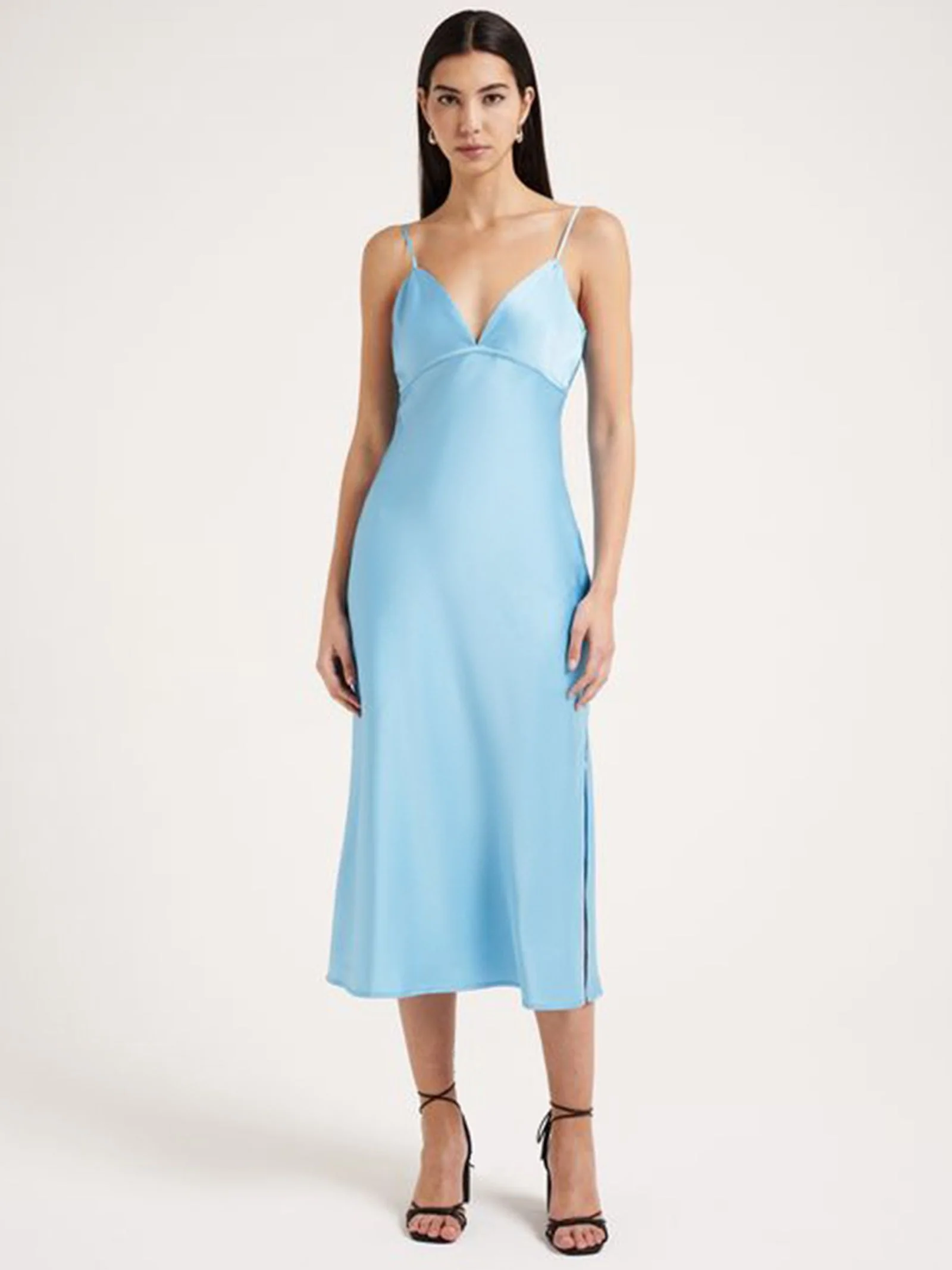 Oriana Satin Midi Dress
