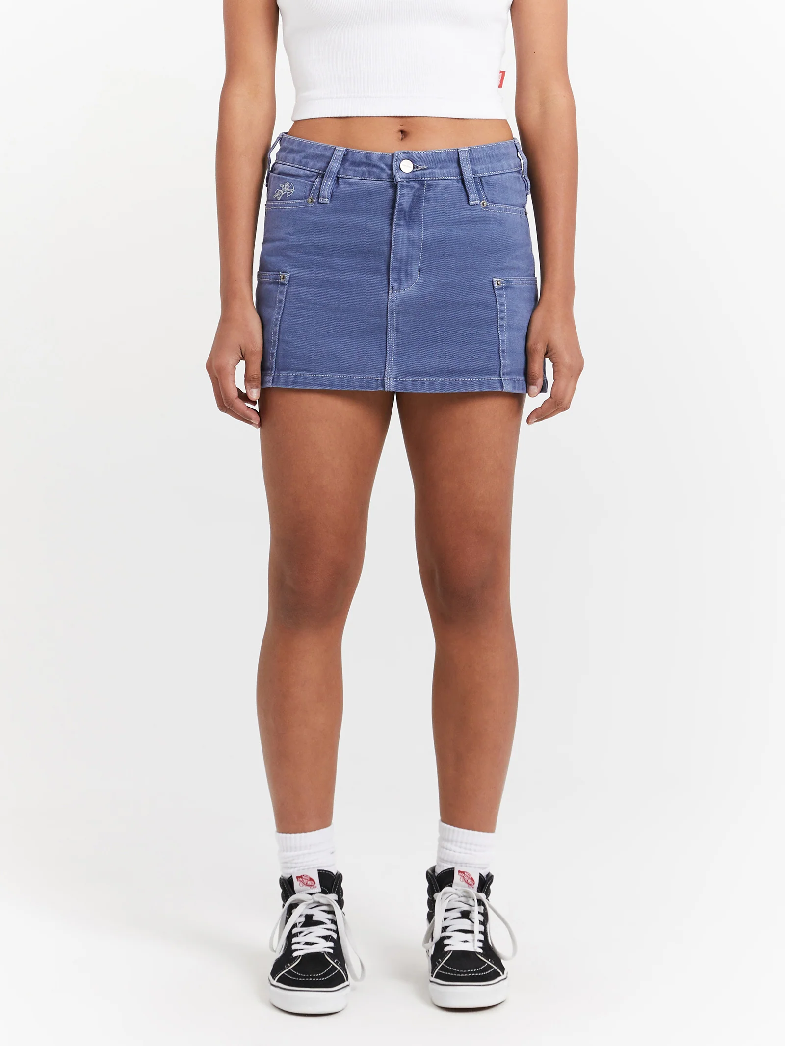 Patches Rivet Mini Skirt