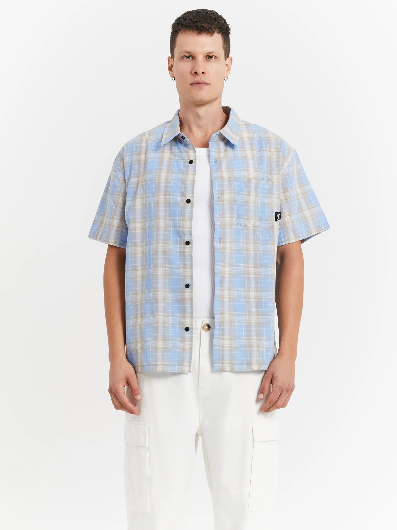 Prion Check Pocket Short Sleeve Shirt
