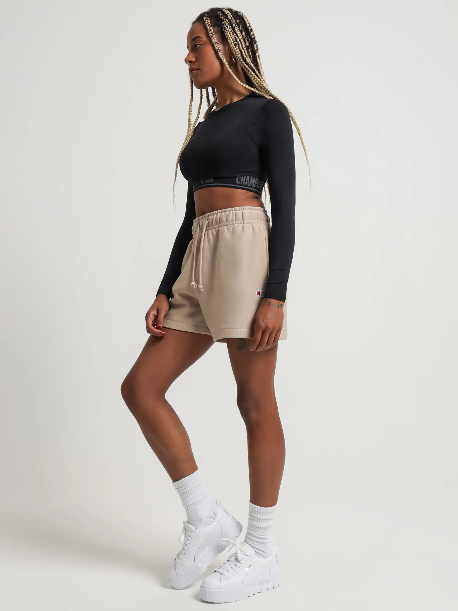Reverse Weave Small C Relaxed Shorts - Image 4