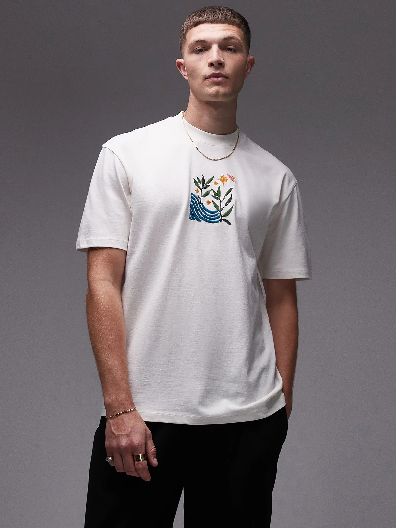 Landscape Embroidery Oversized T-Shirt