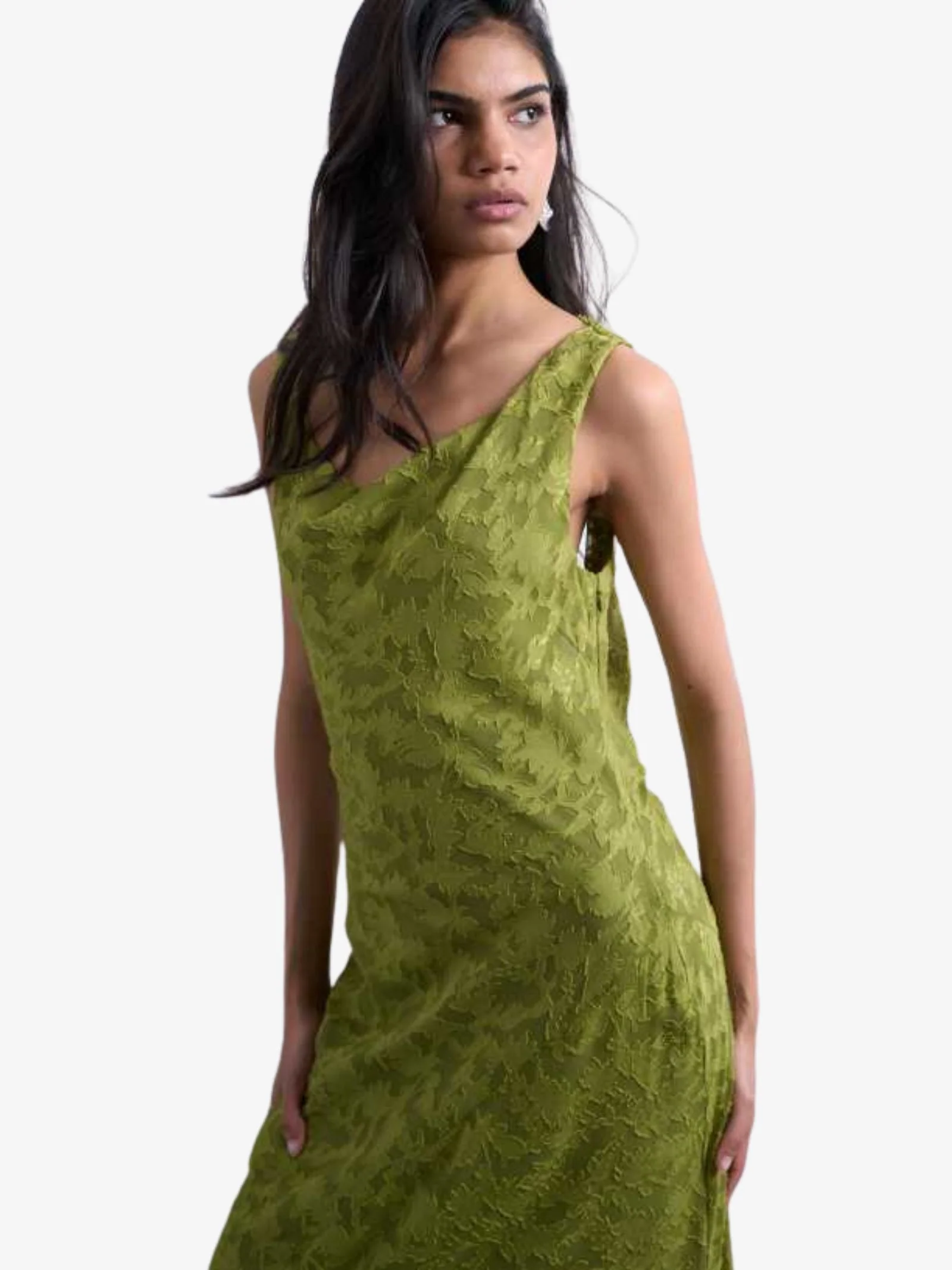 Devore Occasion Twist Shoulder Midi Dress