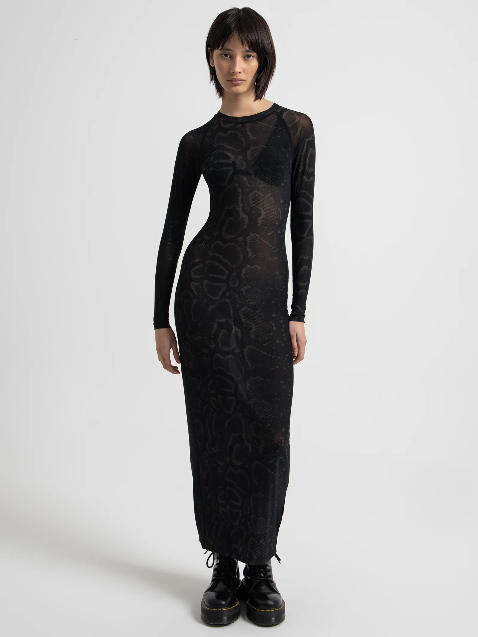 Viper Long Sleeve Mesh Maxi Dress